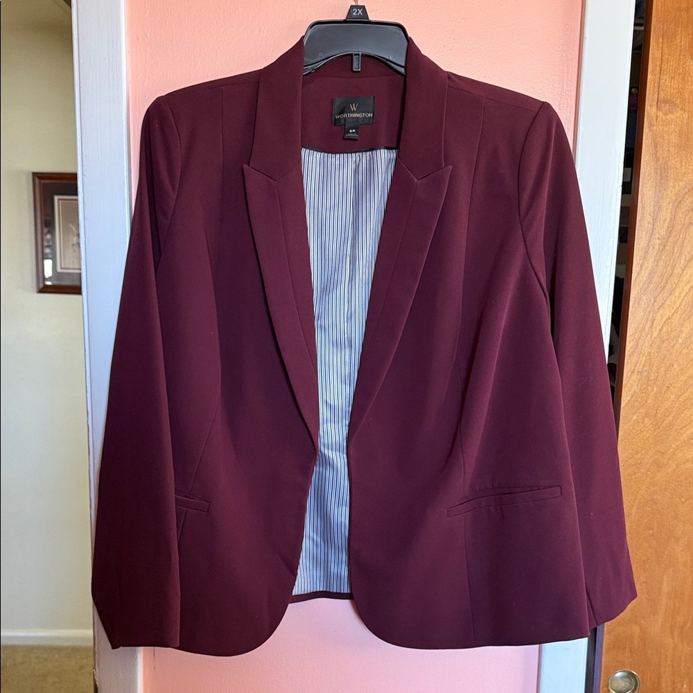 Worthington Burgundy Blazer, nwot